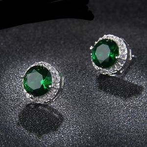 Round Halo Cubic Zirconia Silver Earrings